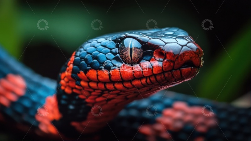 高清大图下载【趣麦麦图】一条黑红色长蛇