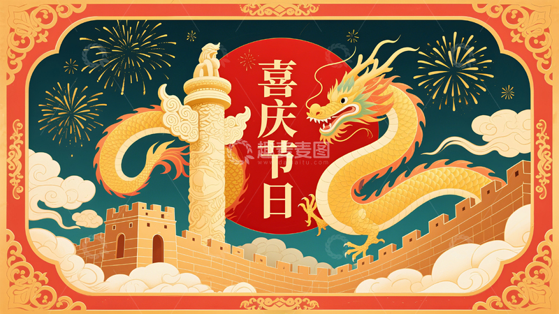高清大图下载【趣麦麦图】国庆节海报设计