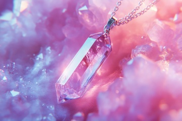 粉色水晶吊坠