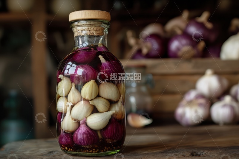 高清大图下载【趣麦麦图】罐子里的大蒜