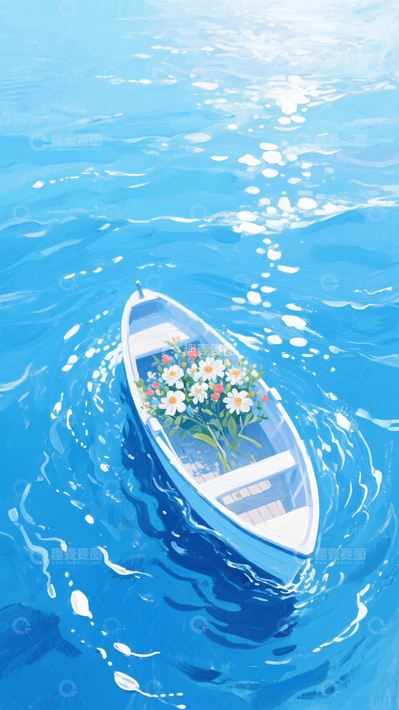 高清大图下载【趣麦麦图】海花舟影：悠然之夏