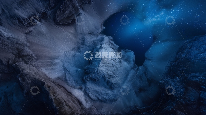 高清大图下载【趣麦麦图】航拍岩谷星夜奇景图