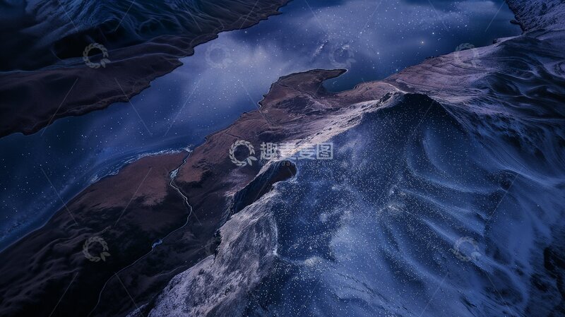 高清大图下载【趣麦麦图】星夜峡谷地貌景观