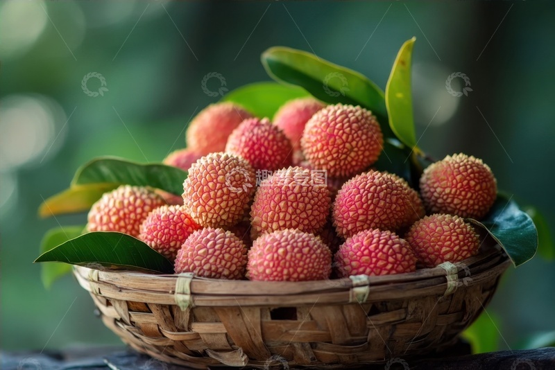 高清大图下载【趣麦麦图】新鲜的一筐子荔枝