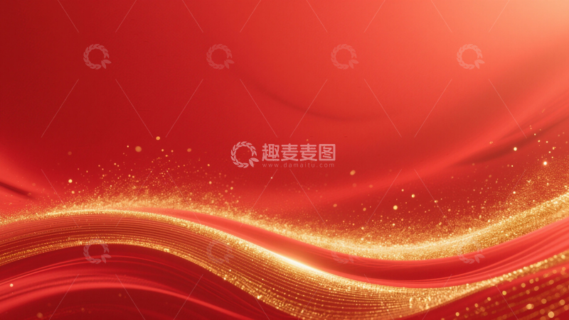 红色金色线条渐变国潮党政背景素材