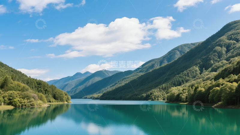 自然山水风景湖泊山峦高清照片