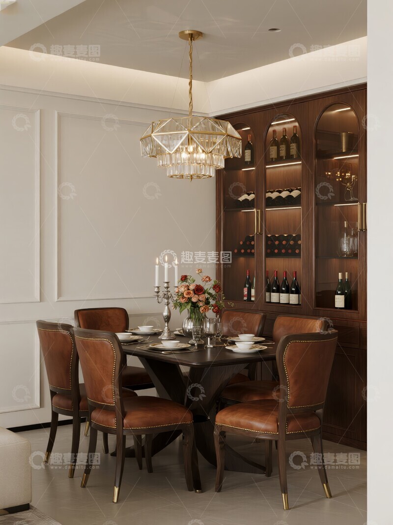 高清大图下载【趣麦麦图】现代餐厅与酒柜设计