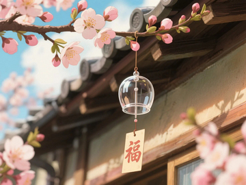 日漫海滩枝头的风铃04