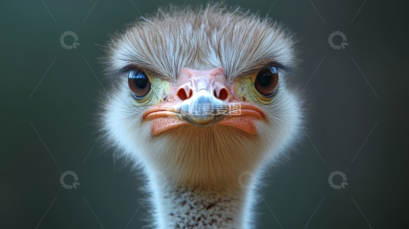 高清大图下载【趣麦麦图】一只鸵鸟正面摄影