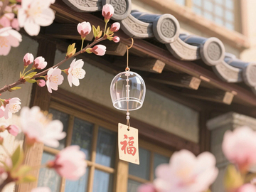 日漫海滩枝头的风铃03