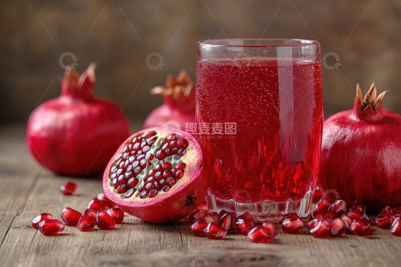 高清大图下载【趣麦麦图】鲜榨石榴果汁