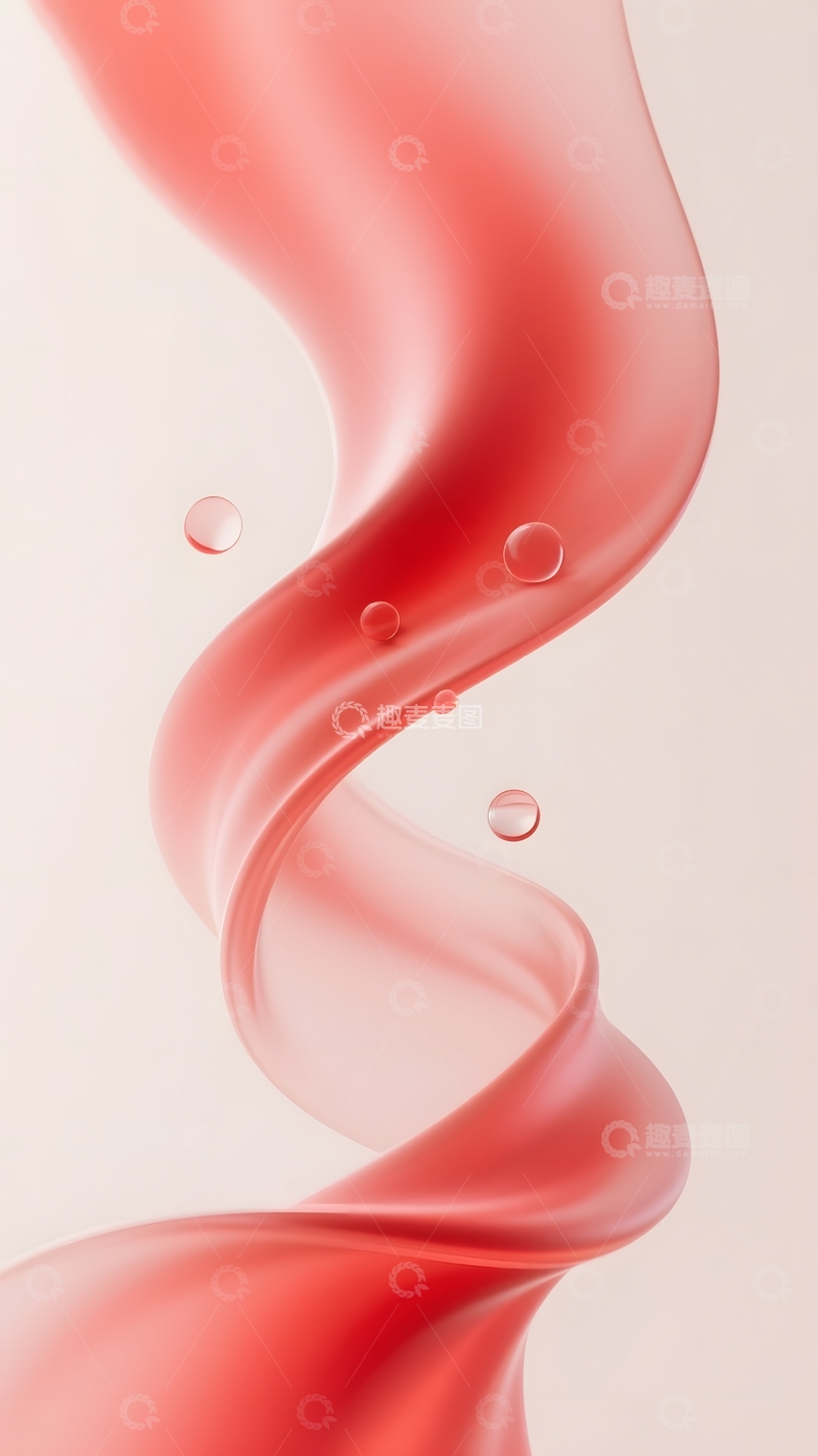 高清大图下载【趣麦麦图】红色半透明流动背景