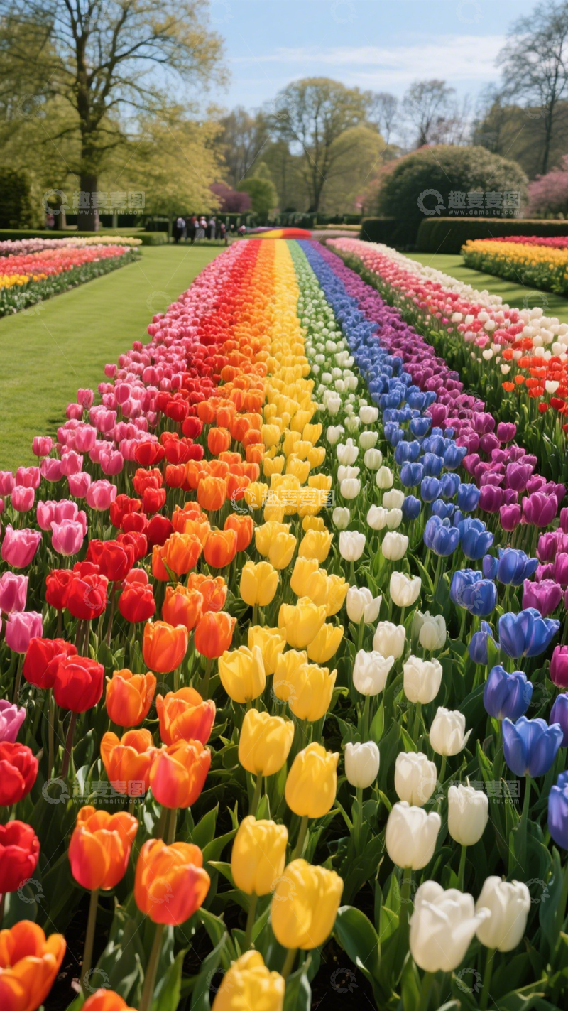 高清大图下载【趣麦麦图】郁金花田绚烂活力治愈1