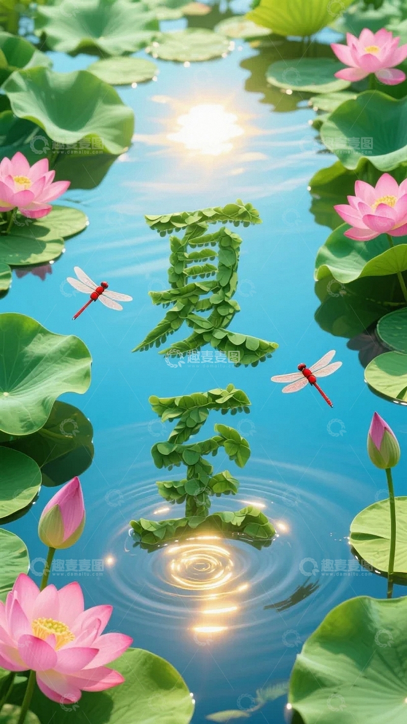 高清大图下载【趣麦麦图】夏至风景海报背景04