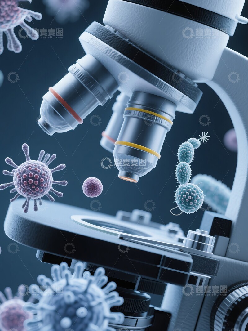 高清大图下载【趣麦麦图】显微镜下的病毒观察