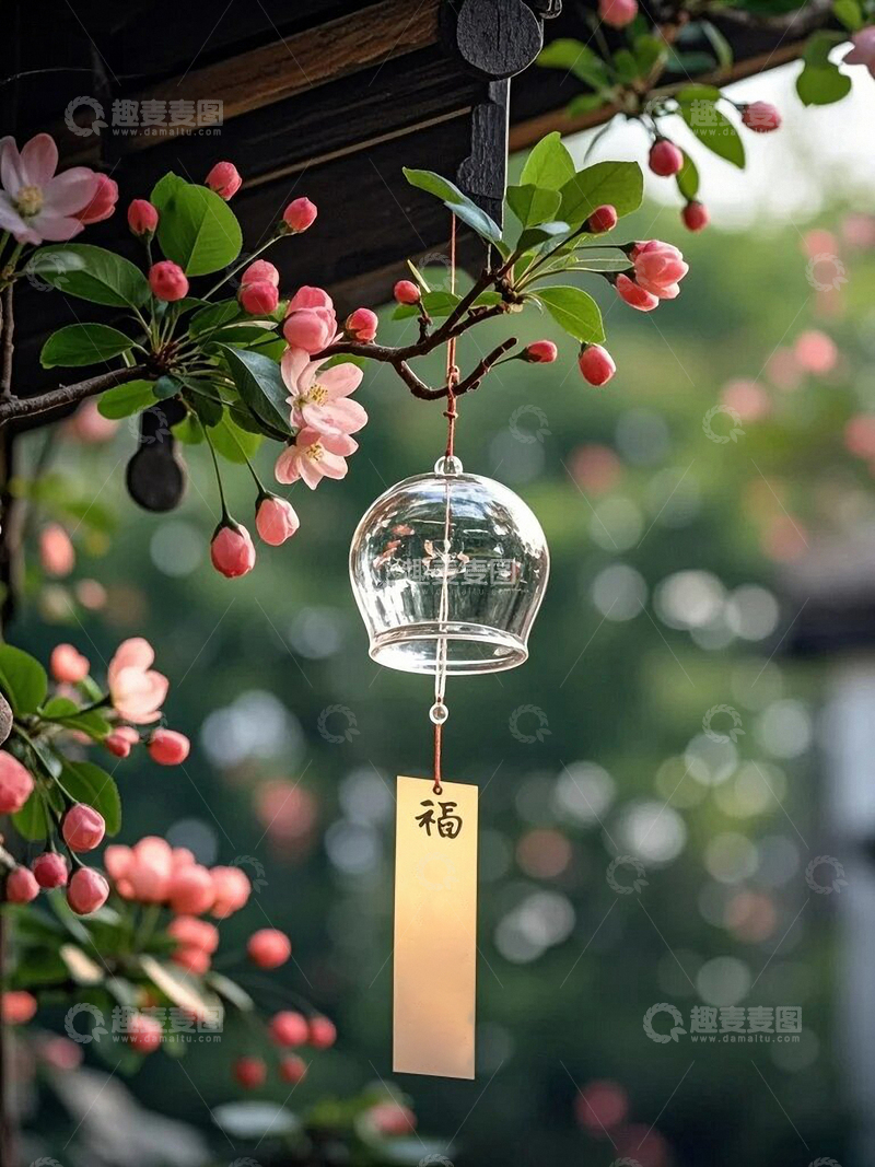 高清大图下载【趣麦麦图】春日风铃寄福02