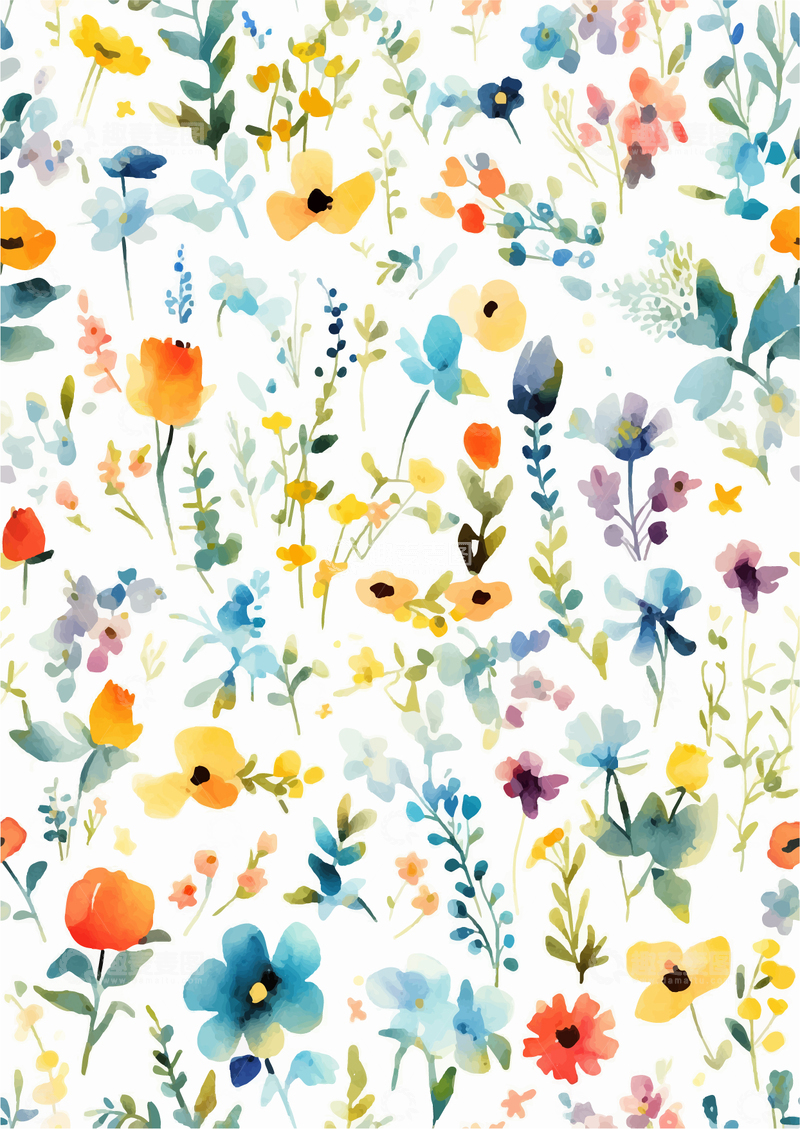 源文件下载【趣麦麦图】浪漫花卉手绘卡通插画动物花草