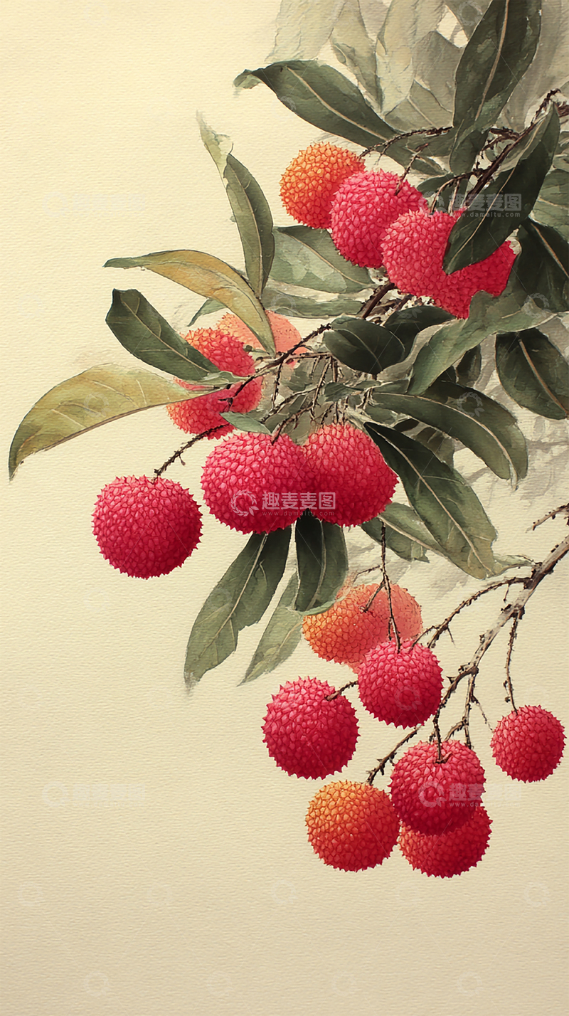 高清大图下载【趣麦麦图】荔枝熟了的季节