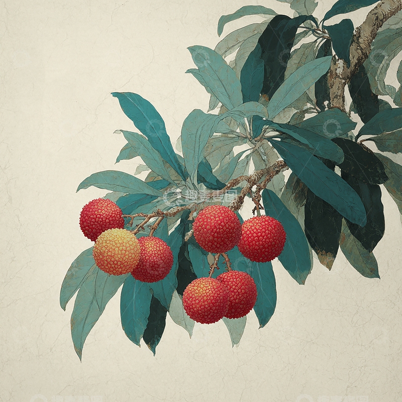 高清大图下载【趣麦麦图】翠叶红荔清雅意