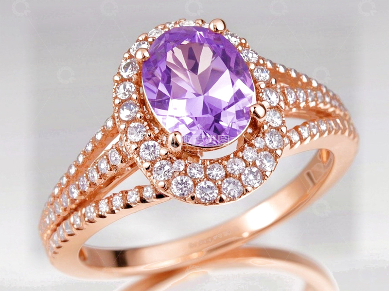 高清大图下载【趣麦麦图】紫水晶钻石戒子