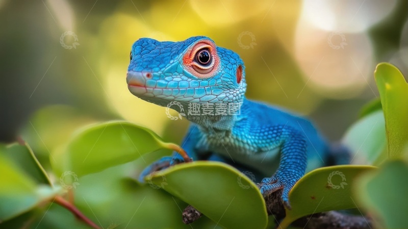 高清大图下载【趣麦麦图】一只蓝色的壁虎