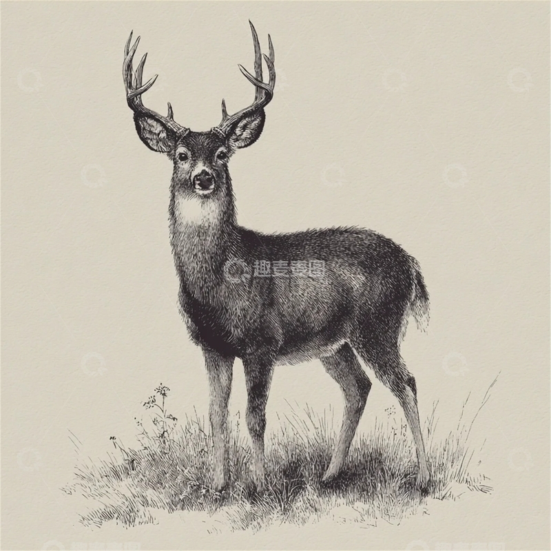 高清大图下载【趣麦麦图】精细素描动物画