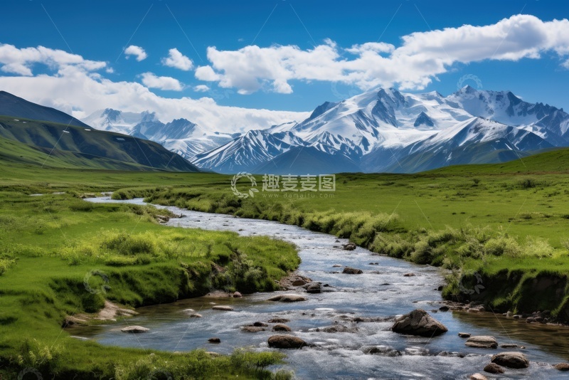 高清大图下载【趣麦麦图】草原上流淌的河流