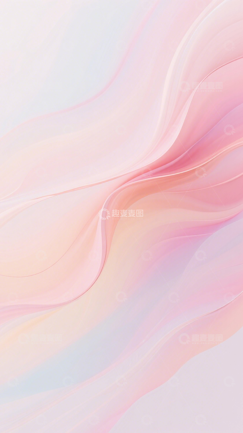 高清大图下载【趣麦麦图】粉纱流动清新治愈梦幻1