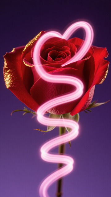 红玫瑰光绘热烈浪漫爱情
