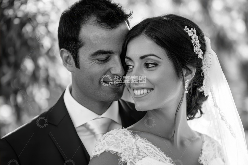 高清大图下载【趣麦麦图】恩爱的新婚夫妻