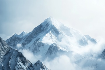 高耸的远山雪山美景