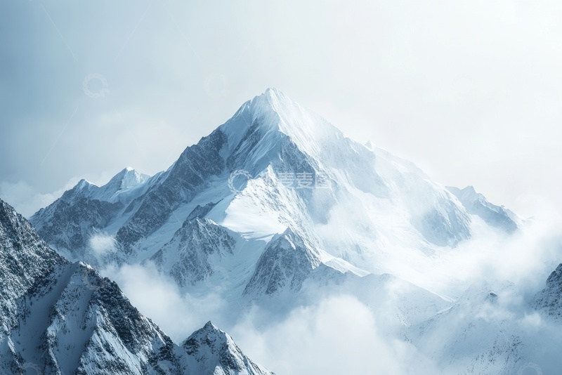 高清大图下载【趣麦麦图】高耸的远山雪山美景