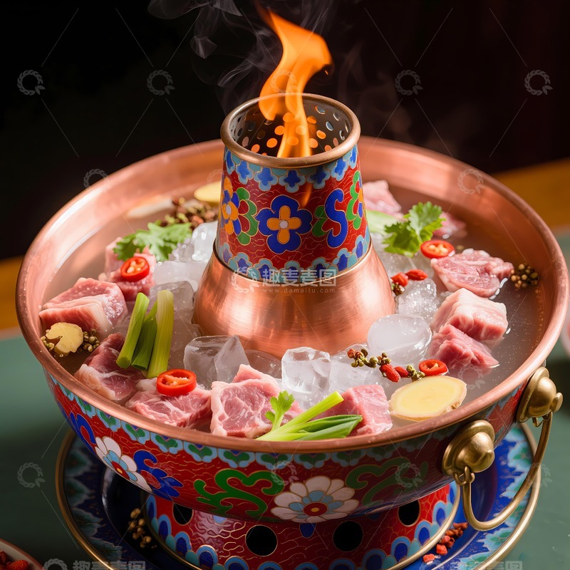 高清大图下载【趣麦麦图】美味冰煮羊火锅