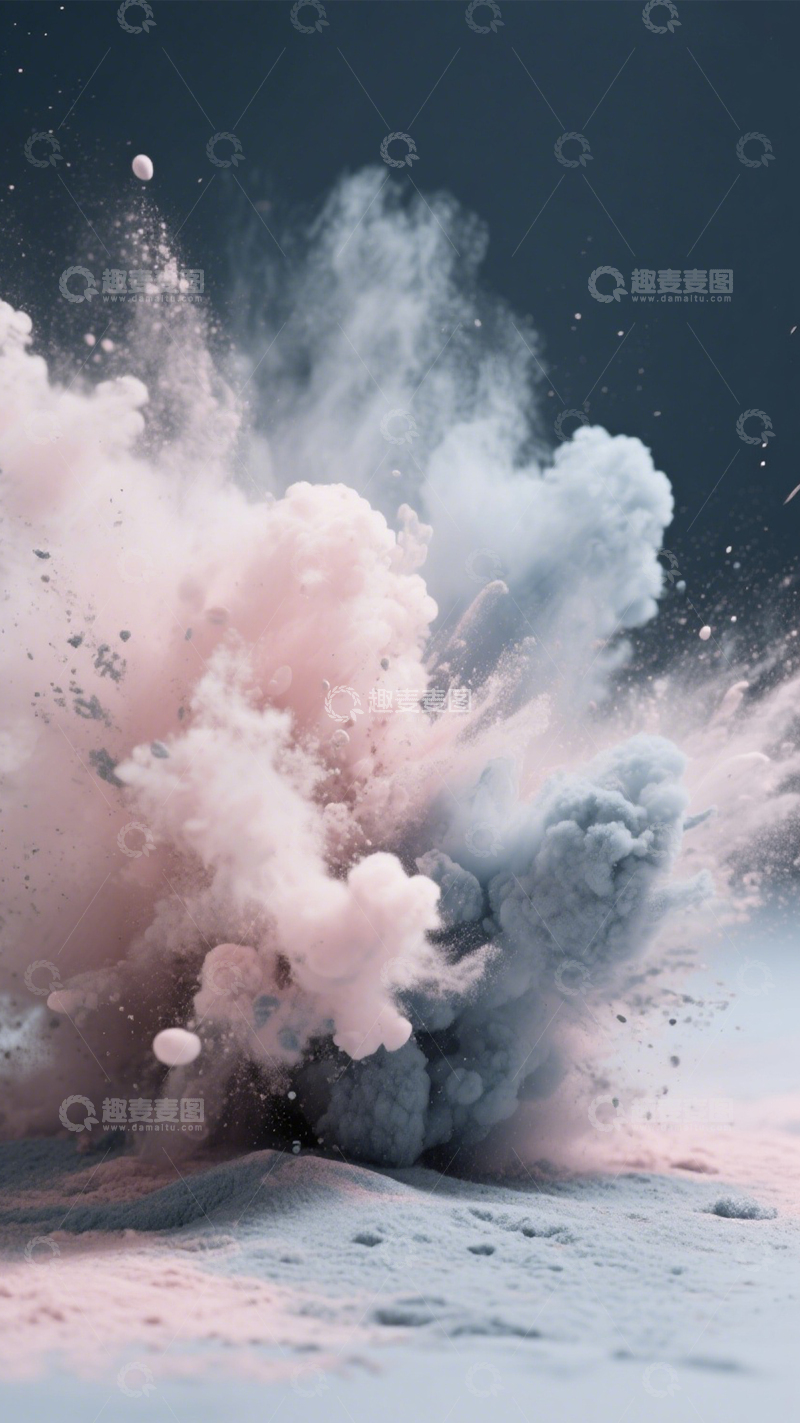 高清大图下载【趣麦麦图】粉蓝烟雾艺术视觉冲击2