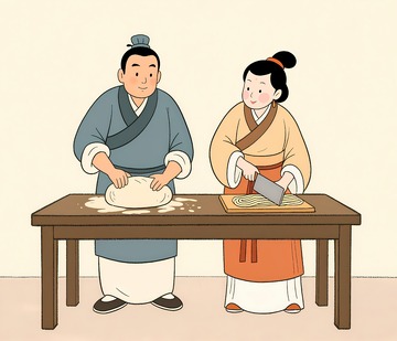 古人和面拉面面条