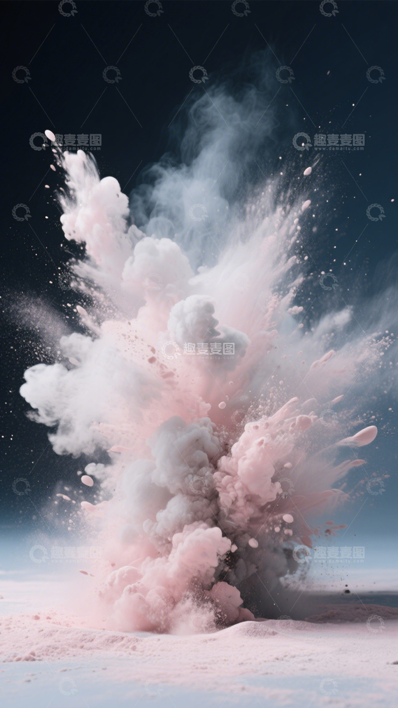 高清大图下载【趣麦麦图】粉蓝烟雾艺术视觉冲击1
