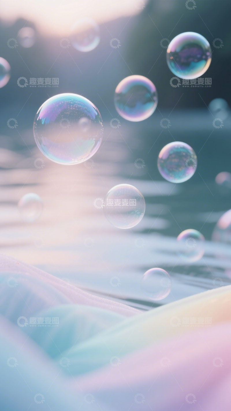 高清大图下载【趣麦麦图】幻彩泡泡浪漫治愈童趣1