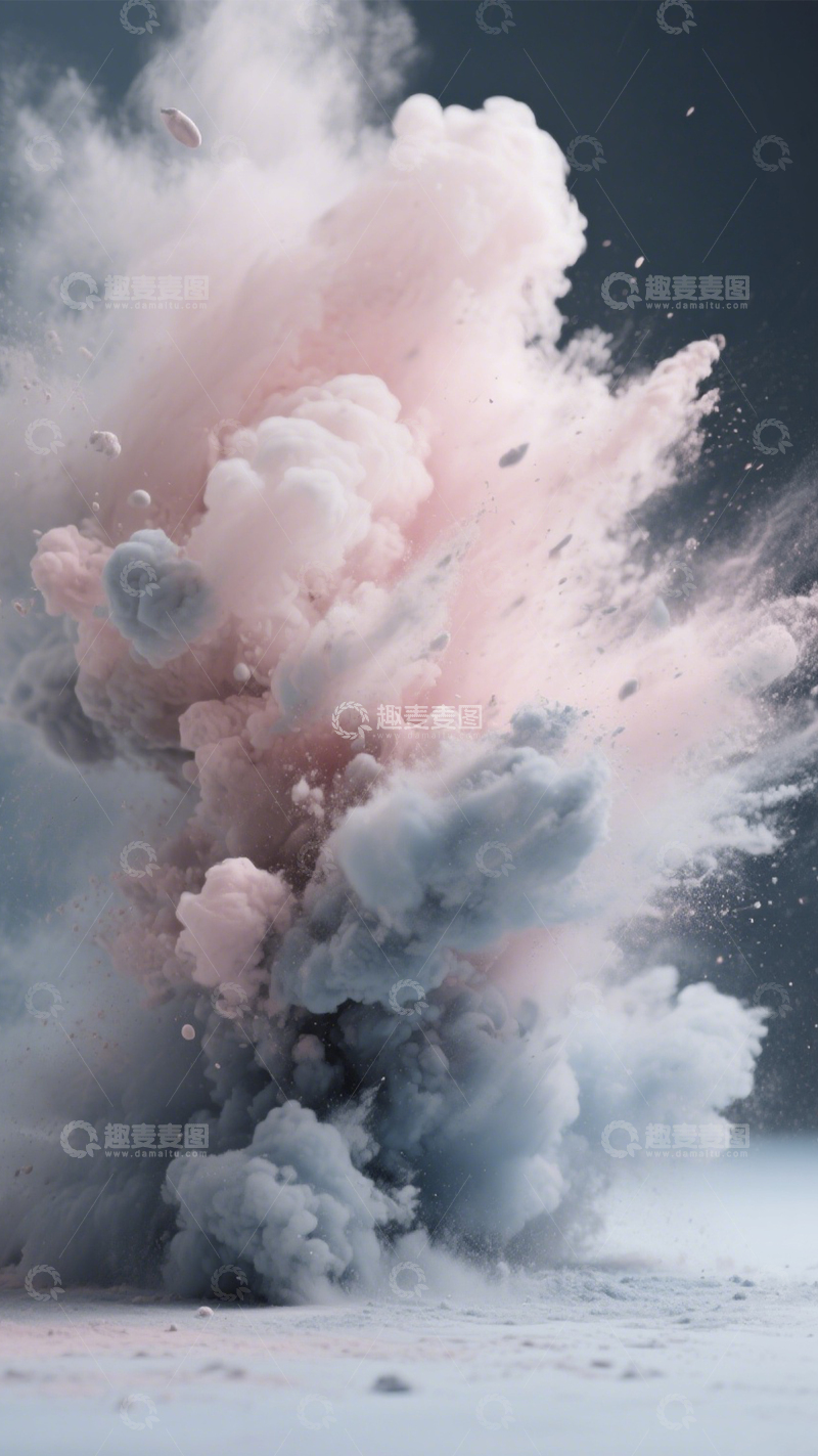 高清大图下载【趣麦麦图】粉蓝烟雾艺术视觉冲击3