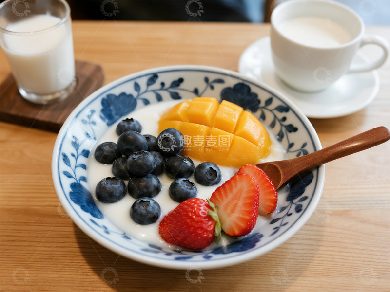 高清大图下载【趣麦麦图】甜品牛奶下午茶