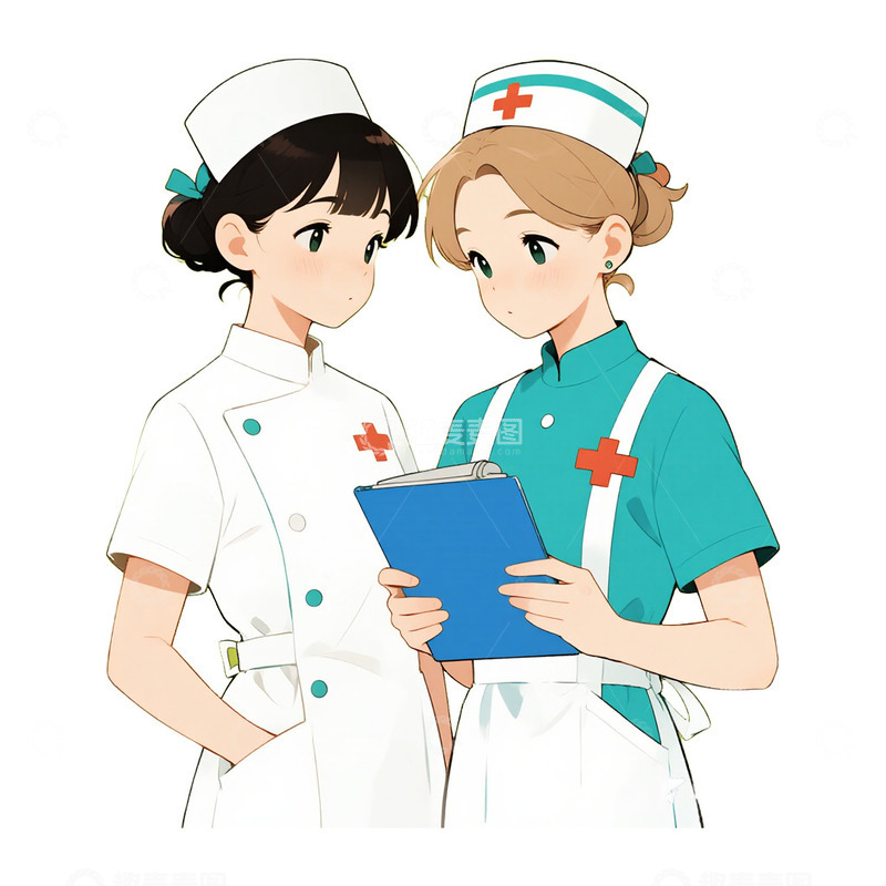 单人护士形象免抠元素