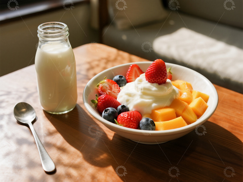高清大图下载【趣麦麦图】甜品牛奶下午茶