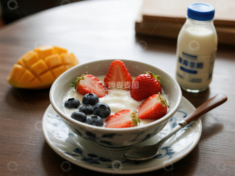 高清大图下载【趣麦麦图】甜品牛奶下午茶