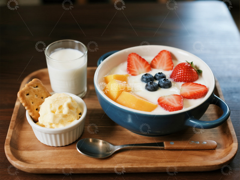 高清大图下载【趣麦麦图】甜品牛奶下午茶