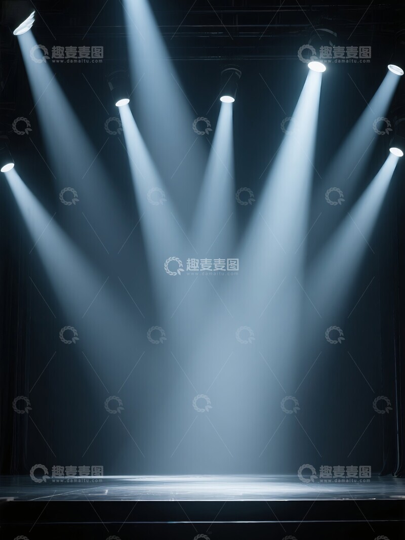 高清大图下载【趣麦麦图】舞台聚光灯照射下的空旷背景