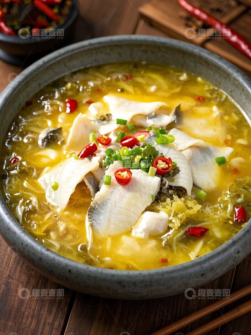 高清大图下载【趣麦麦图】中餐酸菜鱼鲜香四溢