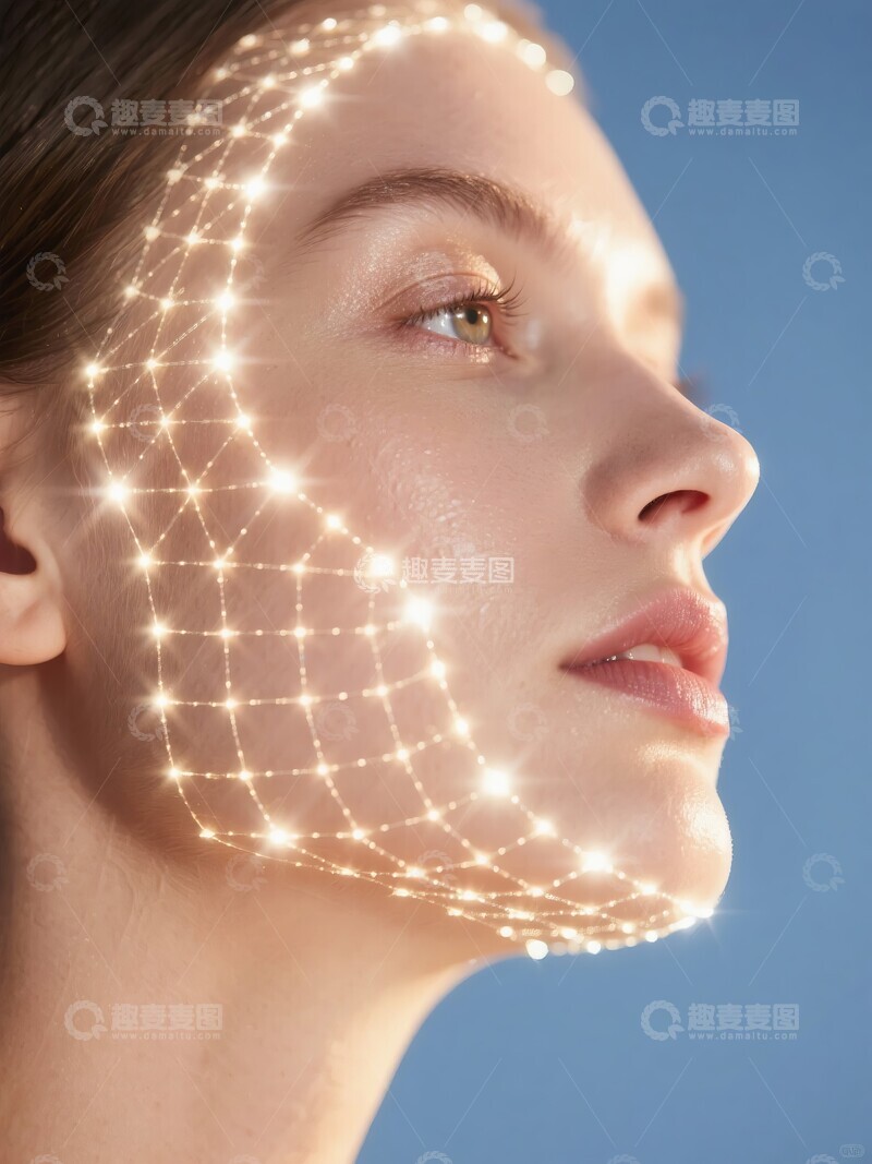 高清大图下载【趣麦麦图】面部光影网络的女性侧脸