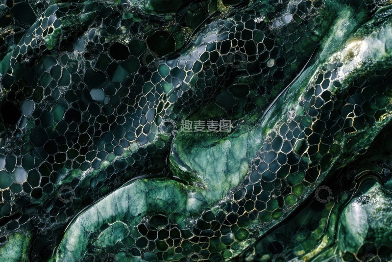 高清大图下载【趣麦麦图】蛇鳞状的碧绿色矿石