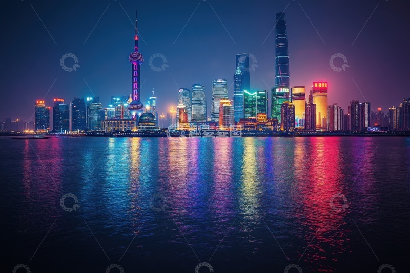 高清大图下载【趣麦麦图】城市夜景高楼建筑