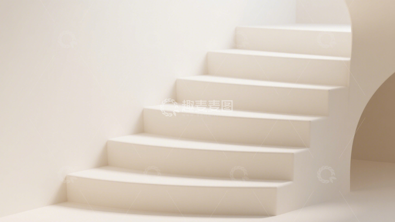 高清大图下载【趣麦麦图】极简阶梯几何简约空间1