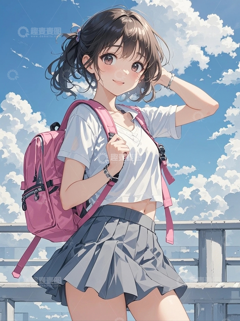 高清大图下载【趣麦麦图】开学了青春靓丽的女学生01